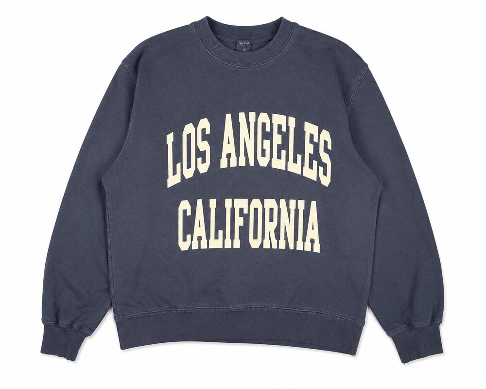 John Galt Los Angeles California Oversized Crewneck Sweatshirt Periwinkle Blue